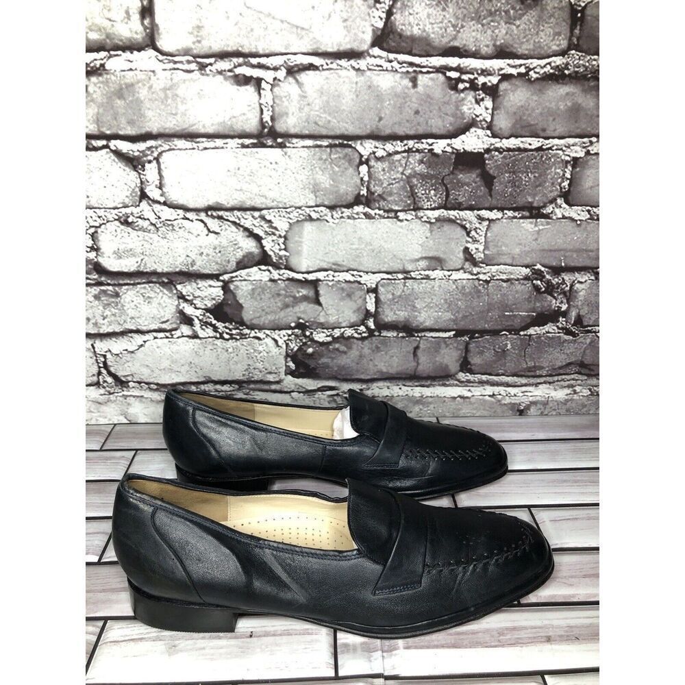 Barker Flex Fine English Shoes Navy Blue Leather Loafers Women Sz 7AA US/37.5EU - Picture 11 of 16